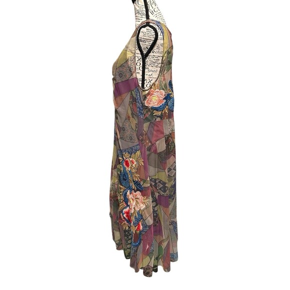 NWT Johnny Was Embroidered Cassia Mesh with Slip Dress Large Midi Art Fairy Boho - Picture 8 of 10
